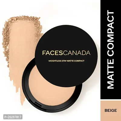 FACES CANADA Weightless Stay Matte Powder | Oil Control Compact (Beige, 9 g)