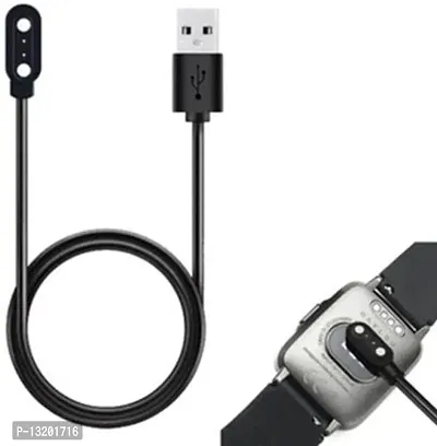 2 Pin Magnetic Charging Cable for Smartwatch 0.5 m Magnetic Charging Cable&nbsp;&nbsp;(Compatible with Smartwatch, W26, W26+, Black, One Cable)-thumb2