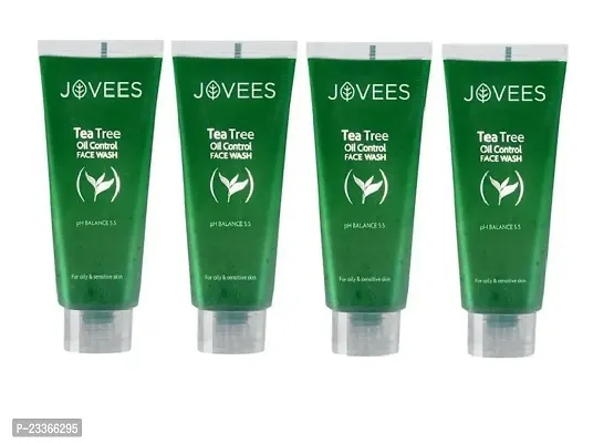 Jovees Tea Tree Oil Control Face Wash pH5.5 - Pack of 4 (50 ml X 4 = 200 ml)