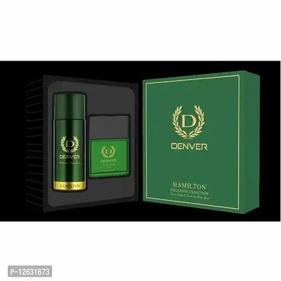 Denver Green Hamilton Gift Pack Combo Set (Deo Perfume), Packaging Type: Box-thumb0