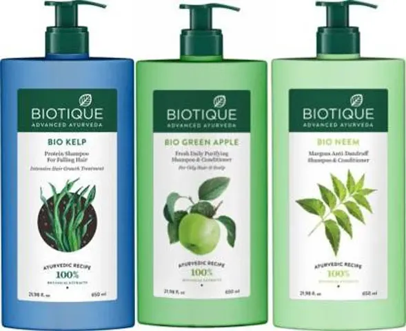 Biotique Bio  Shampoo 650 ml Each Men  Women (1950 ml)