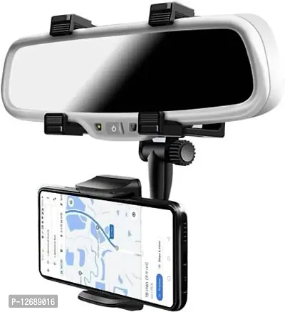 Car Mobile Holder For Windshield&nbsp;(Black) - Rear View Mirror Mount Mobile Holder Stand-thumb2