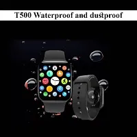 T500 Android  IOS smartwatch for men and women Smartwatch&nbsp;&nbsp;(Black Strap, Free)-thumb1