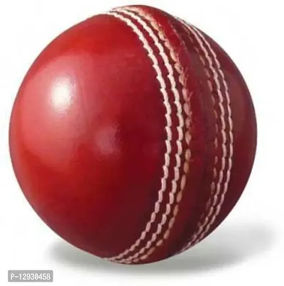 Cricket Red Leather Ball (2 Piece Ball) For Cricket Leather Bat Play Cricket Leather Ball&nbsp;&nbsp;(Pack of 1, Red)-thumb0