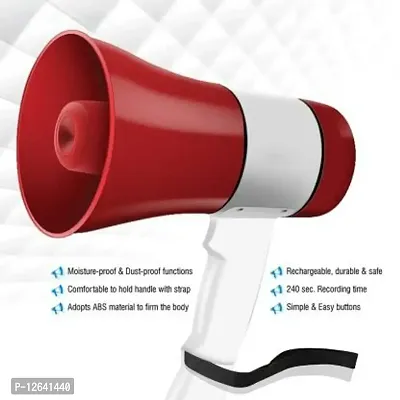 Music with Battery and Charger Megaphone Speaker PA Bullhorn Indoor, Outdoor Handheld Megaphone for Announcement with Recorder 30 W Bluetooth Speaker Indoor, Outdoor PA System&nbsp;&nbsp;(50 W)_MP111-MegaPhone31