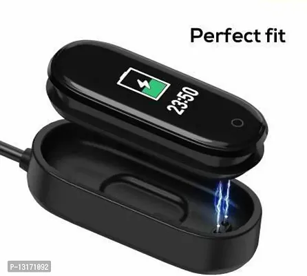 Band 4 USB Charging Data Cradle Dock Cable Charger 0.12 m Power Sharing Cable&nbsp;&nbsp;(Compatible with Mi band 4, Black, One Cable)-thumb3