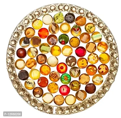 56 Bhog Thali Poojan/Pooja Traditional Thali for Temple, Pooja Room (20 Inches - Golden)Chhappan Bhog Thaal 207-thumb2