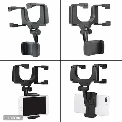 Car Mobile Holder For Windshield&nbsp;(Black) - Rear View Mirror Mount Mobile Holder Stand-thumb3