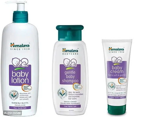 Combo of Baby Lotion 400 Ml, Gentle Baby Shampoo 200 Gm, Baby Cream 100 GM - Pack of 3-thumb0