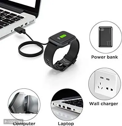 2 Pin Magnetic Charging Cable for Smartwatch 0.5 m Magnetic Charging Cable&nbsp;&nbsp;(Compatible with Smartwatch, W26, W26+, Black, One Cable)