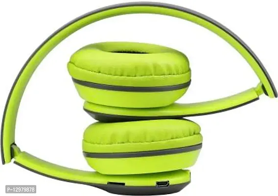 P47 NOISE CANCELLING WIRELESS OVER THE EAR 3D BASS EARPHONE Bluetooth Headset&nbsp;&nbsp;(Green, In the Ear)-thumb3