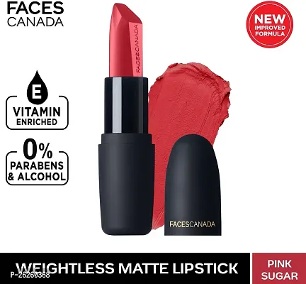 FACES CANADA Weightless Matte Hydrating Lipstick with Almond Oil (Pink Sugar 04, 4.5 g)-thumb0