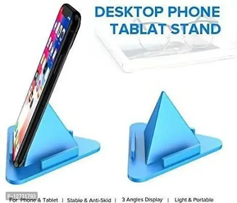 Mobile Holder, Pyramid Desk Table Mobile Stand Triangle Shape - Anti Slip, Safe, Multi Angle Mobile Stand (Pack of 2)-thumb2