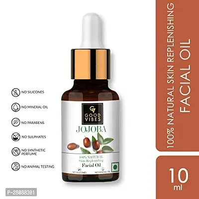 Good Vibes 100% Natural Jojoba Skin Replenishing Facial Oil, 10 ml | Lightweight Nourishing Moisturizing Formula For All Skin Types | Helps Reduce Wrinkle-thumb2