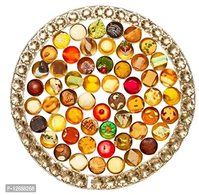 HANDICRAFTS 56 Bhog Thali for offering Sweets to Diety thali for Pooja Pooja thali Pooja thali Set for Home mandir Pooja thali Decorative Size 20nchChhappan Bhog Thaal 212