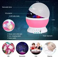 Romantic Sky Star Master Night Projector Lamp with USB 9 Colour   4 LED Rotation Baby Sleep Lighting USB Lamp Led Projection for Diwali Decor,Kid's Room, Home Decor Night Lamp&nbsp;&nbsp;(Pink, Blue, Purple)-thumb1