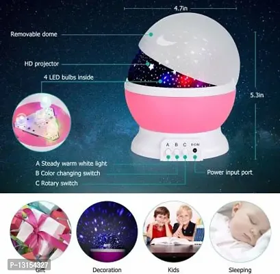 Romantic Sky Star Master Night Projector Lamp with USB 9 Colour   4 LED Rotation Baby Sleep Lighting USB Lamp Led Projection for Diwali Decor,Kid's Room, Home Decor Night Lamp&nbsp;&nbsp;(Pink, Blue, Purple)-thumb2