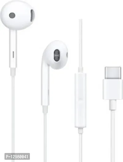 Bass With Active Noise Cancelation Mic Earphone ,USB C Wired Headset&nbsp;&nbsp;(White, In the Ear)