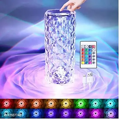 3 Touch Diamond Crystal Lamp,Crystal Rose Lamp,16 Colo r RGB Changing LED Lights-thumb0