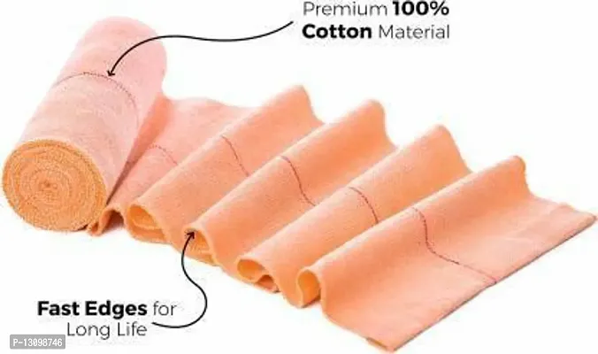 HIGH QUALITY COTTON SUPER SOFT REUSABLE MEDICAL, FITNESS DAILY USE BREATHABLE CREPE BANDAGE ROLL (15 cm x 4 Mtr)-thumb3