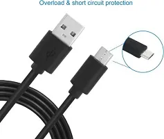 1 Mtr Micro USB Cable&nbsp;(Compatible with Mobiles, Power Banks, Tablets, Media Players, Black, One Cable)-thumb2