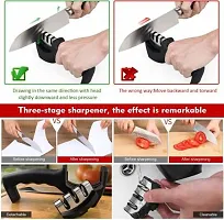 Smart Kitchen Kitchen Knife Sharpener, 3 Stage Manual Kitchen Knife Sharpening Steel&nbsp;&nbsp;(Plastic)-thumb3