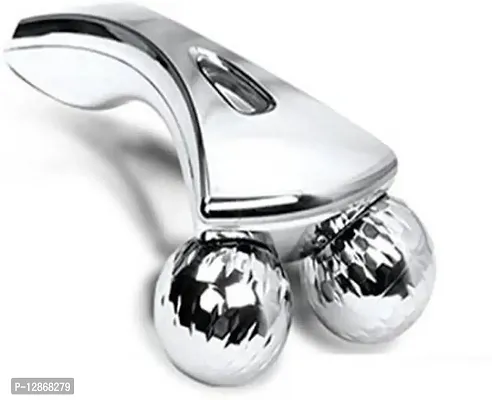 3D Y Shape Facial Aluminium Big Roller Microcurrent Massager&nbsp;(Silver)-thumb2