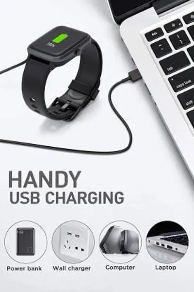Smartwatch Charging USB Cable for W26+, USB Charging Replacement Cable 0.5 m Magnetic Charging Cable&nbsp;&nbsp;(Compatible with W26 smart watch, W26+ smart watch, Black, One Cable)