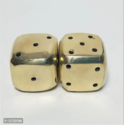 Gold Brass Dice Pair Incense Stick Holder - Pack of 2