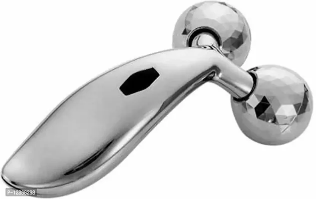 Y Shape 3D Face  Body Manual Roller Massager For Skin Lifting  Wrinkle Remover&nbsp;(Silver) - Code-514-thumb0