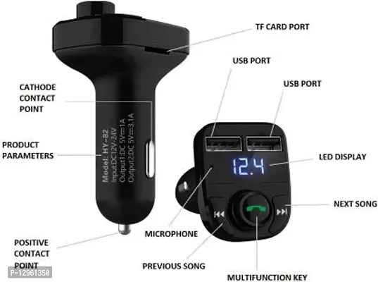 Bluetooth Device with 3.5mm Connector, Audio Receiver, Car Charger, FM Player, MP3 Player&nbsp;(Black)-thumb2