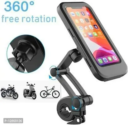 Waterproof Mobile Phone Holder 360 Rotation Motorcycle Phone Case Universal Bicycle Handle bar Phone Mount with Sensitive Touch Screen Fit Below 7.2 Smartphone Bike Mobile Holder&nbsp;&nbsp;(Black)-thumb3