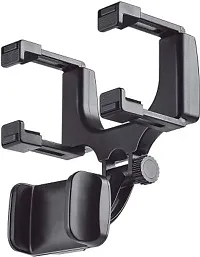 Car Mobile Holder For Clip&nbsp;(Black) - Rear View Mirror Mount Mobile Holder Stand-thumb1
