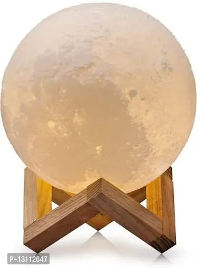 Moon Night Light Lamp, Remote  Touch Control, Dimmable, Color Change, USB Recharge Night Lamp&nbsp;&nbsp;(15 cm, White)