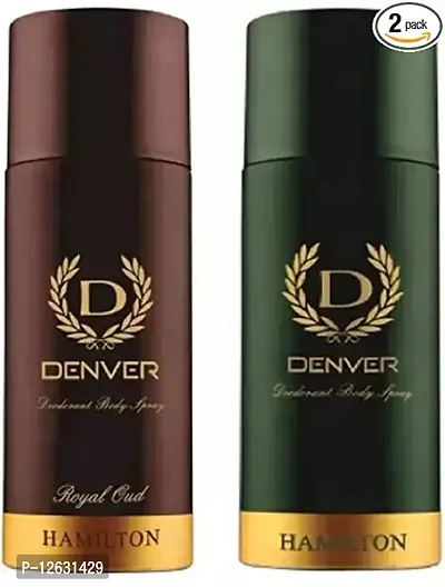 Denver Royal Oud and Hamilton Deodorant Body Spray 165ML Each Combo Deodorant Spray - For Men  Women (330 ml, Pack of 2)