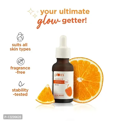 Plum 15% Vitamin C Face Serum with Mandarin (30ml) | For Glowing Skin | With Pure Ethyl Ascorbic Acid | For Hyperpigmentation  Dull Skin | Fragrance-Free-thumb0
