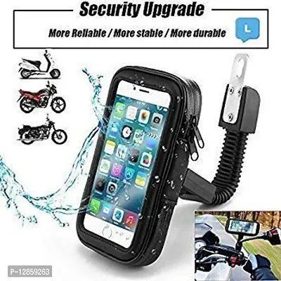 Universal Waterproof Bike/Motorcycle/Bicycle GPS Smartphone Mobile Phone Motor Rear View Mirror Mount Holder Zip Pouch Stand