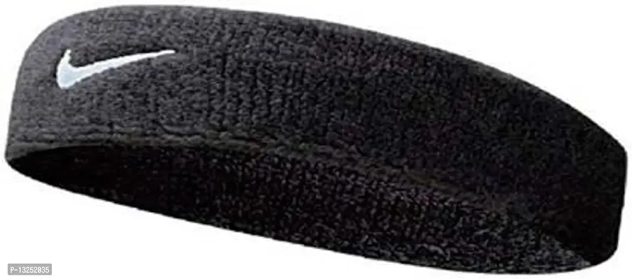 Headband for Women  Men Sports Sweatband Fitness Band&nbsp;(Black, White, Pack of 2)-thumb2