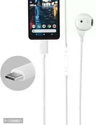 Type-C Wired Earphone with Sweat-Proof for Smartphones Wired Headset&nbsp;&nbsp;(White, In the Ear)-thumb2