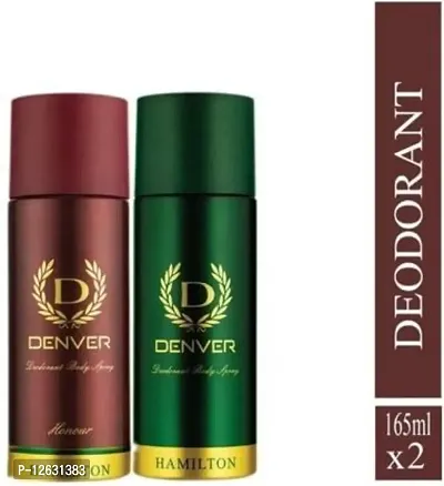 Denver DEODORANT BODY SPRAY HAMILTON HONOUR COMBO PACK OF 2 Body Spray - For Men  Womennbsp;nbsp;(330 ml, Pack of 2)-thumb0