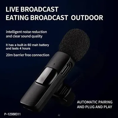 K9 Dual Wireless Lavalier Microphone for Interview Recording,Live Stream-thumb3