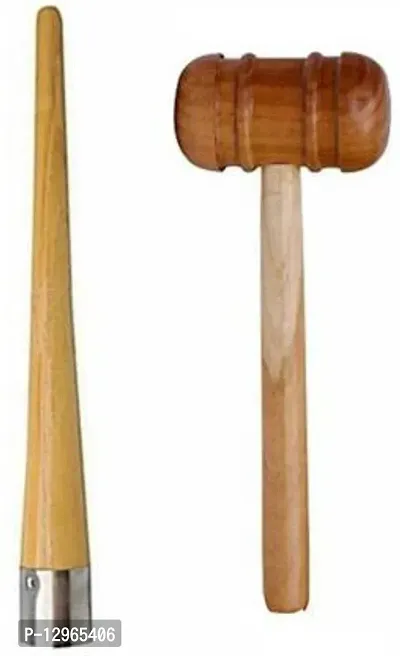Combo of Bat Handle Grip Cone  Wooden Bat Knocking Hammer / Wooden Bat Mallet - Pack of 2