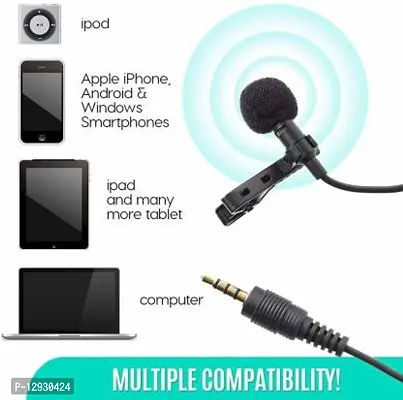 METAL 3.5mm COLLAR Microphone For Youtube | Collar Mike for Voice Recording Microphone-thumb0