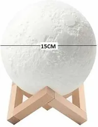 3D USB Rechargeable Moon Lamp Color Changing Sensor Touch Decoration Crystal Ball Night Lamp with Wooden Stand Night Lamp&nbsp;&nbsp;(15 cm, White)-thumb2