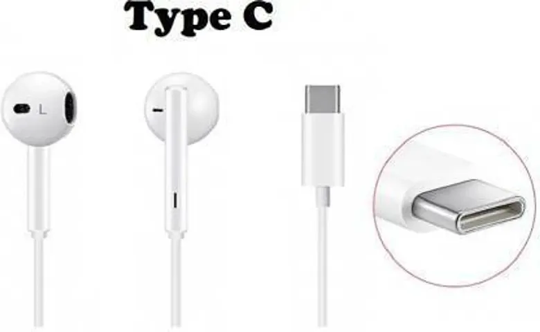 Type C white earphone Wired Gaming Headset Wired Headset In the Ear With Extra bass Sound Wired Headset