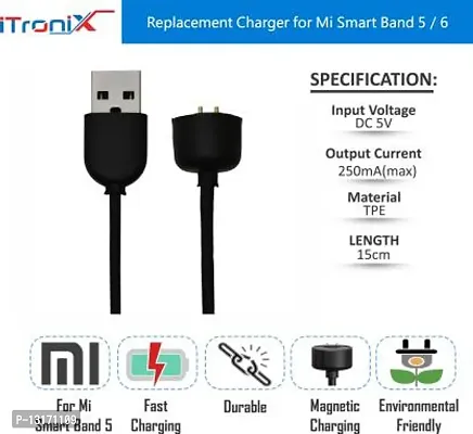 Replacement USB Charger 0.25 m Magnetic Charging Cable&nbsp;&nbsp;(Compatible with Mi Smart Band 5 / Mi Smart Band 6, Black, One Cable)-thumb4