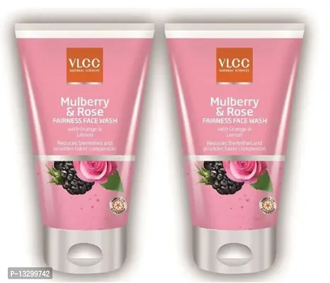 VLCC Mulberry and Rose Fairness Face Wash- Pack of 2 (150 ml each)