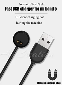 USB Charger Cable Compatible with Xiaomii Mi Smart Band 5 And Mi Band 6 0.6 m Magnetic Charging Cable&nbsp;&nbsp;(Compatible with Mi Band 5, Mi Band 6, Black, One Cable)-thumb1