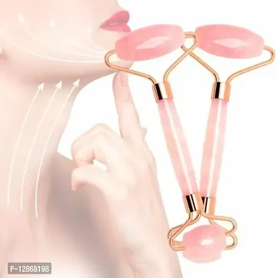 jaderoller Rose Quartz Roller Gua Sha Face Massager Rose Quartz Face Roller and Gua Sha Set for Beautiful Skin Detox - Facial Body Eyes Neck Massager Tool Reduce Wrinkles Aging - Original Natural Stone Massager&nbsp;&nbsp;(Pink)-thumb4