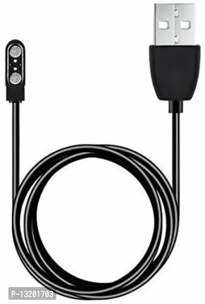 2 Pin Magnetic Charging Cable for Smartwatch 0.5 m Magnetic Charging Cable&nbsp;&nbsp;(Compatible with Smartwatch, W26, W26+, Black, One Cable)-thumb3